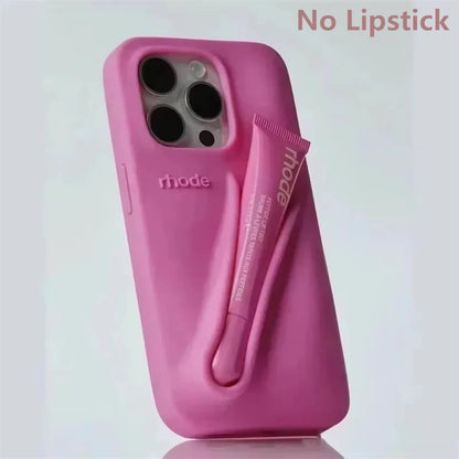 New Autumn Limited Edition Rhode Lip Holder Silicone Phone Case – Stylish and Functional Cover for iPhone 11, 12, 13, 14, 15, 16 Pro Max Plus