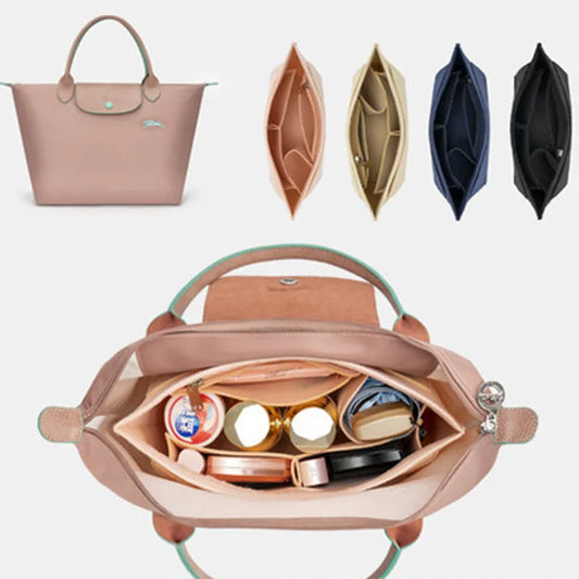 Felt Insert Bag Organizer – Fits Longchamp Handbags and More for Travel and Daily Use