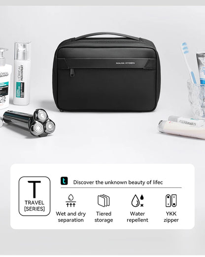 Men's Waterproof Travel Toiletry Bag – Dry/Wet Separation Business Trip Organizer