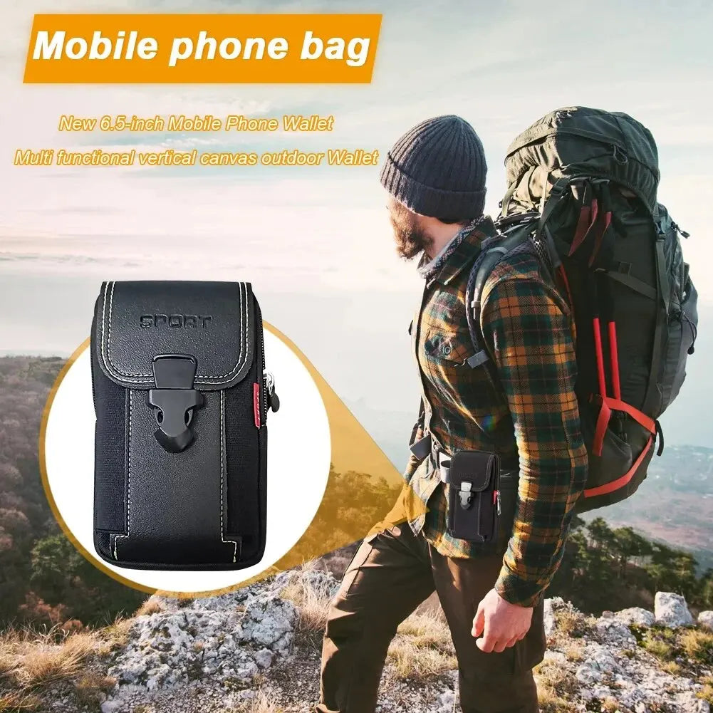 Man Belt Pouch Mobile Phone Bag - Tactical Molle Waist Bag with Card Holder