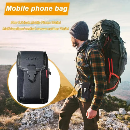 Man Belt Pouch Mobile Phone Bag - Tactical Molle Waist Bag with Card Holder