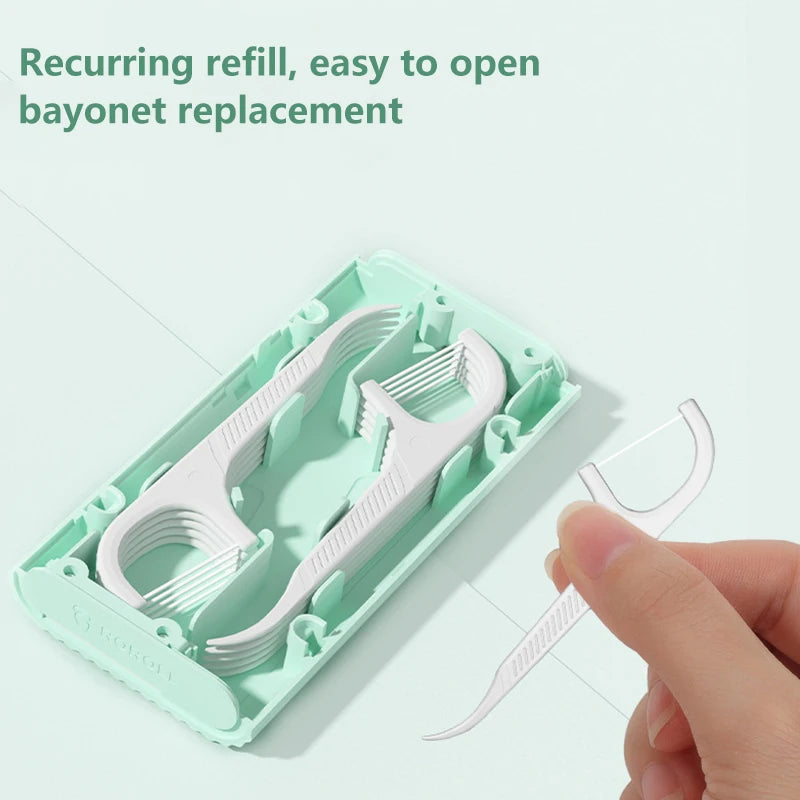 Portable Automatic Dental Floss Storage Box - Flosser Picks for Travel and Home