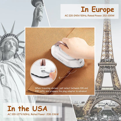 YUNCHI Portable Mini Electric Iron Dual-voltage Non-steam Travel Dry Iron 100-240V