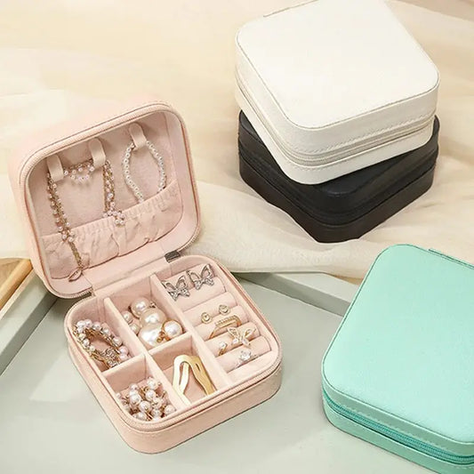 Portable Mini Jewelry Storage Box – Compact Leather Organizer for Travel and Everyday Use