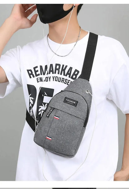 Men’s Large Capacity Crossbody Chest Bag – Fashionable, Durable, and Anti-Theft
