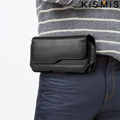 Vertical Nylon Cell Phone Belt Clip Holster – Durable Pouch with Card Slot and Keychain Loop for Phones 4.0"-6.7"