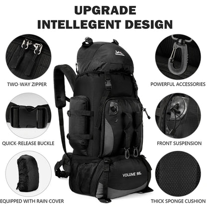 90L Large-Capacity Waterproof Hiking and Camping Backpack