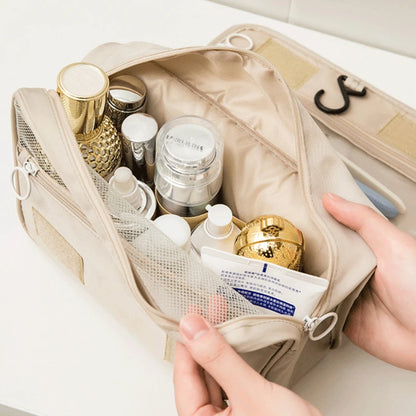 Waterproof Travel Makeup Bag with Hook – High-Quality Toiletries Organizer for Women