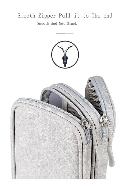 Portable Travel Organizer Bag – Waterproof Cable Storage Pouch with Double Layers