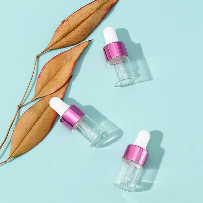 3-Piece 2ml Mini Glass Dropper Bottle Set - Perfect for Travel and DIY Beauty Products