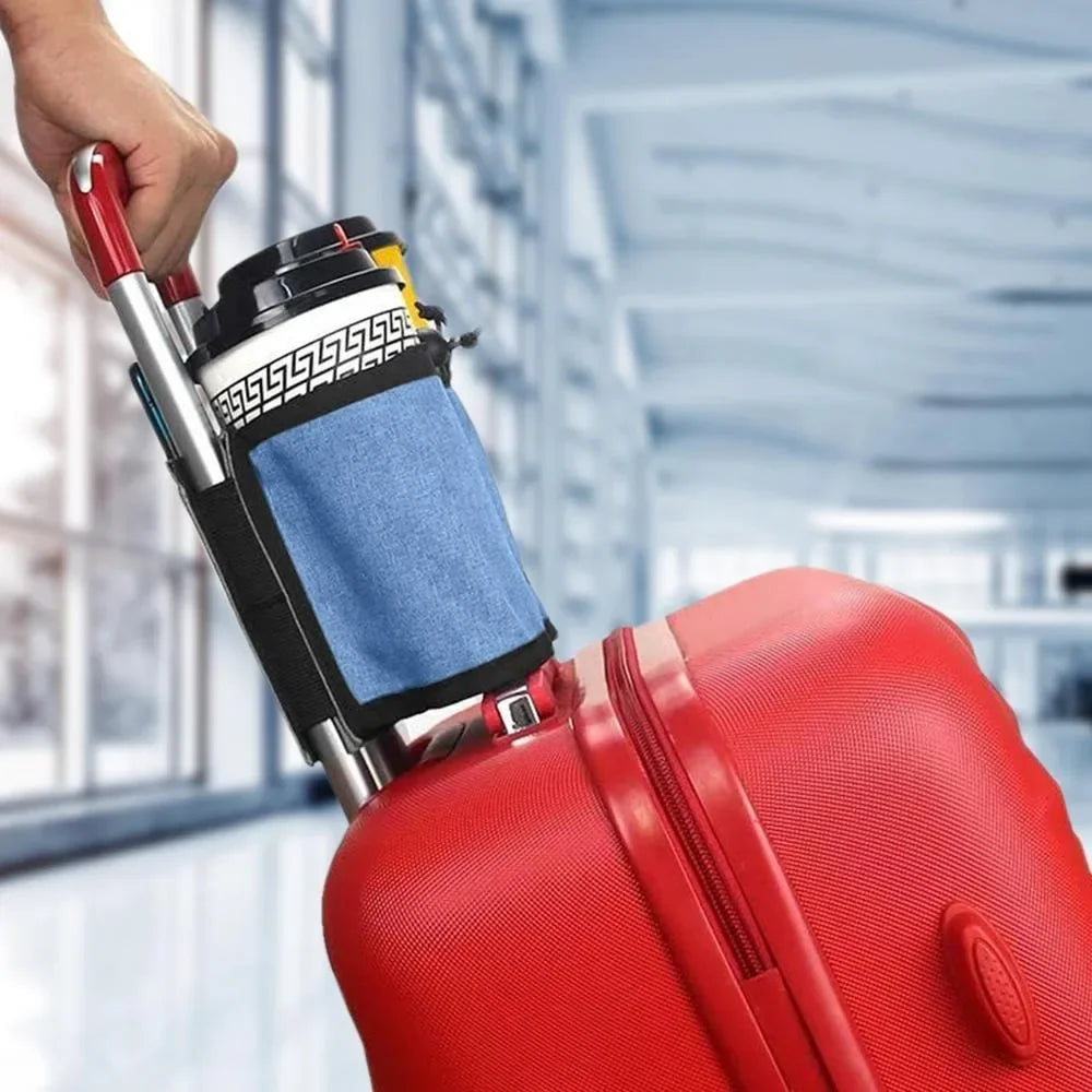 Durable Luggage Cup Holder Attachment – Hands-Free Drink Holder for Suitcases