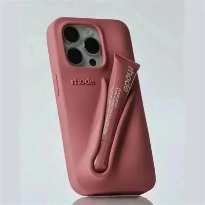 New Autumn Limited Edition Rhode Lip Holder Silicone Phone Case – Stylish and Functional Cover for iPhone 11, 12, 13, 14, 15, 16 Pro Max Plus