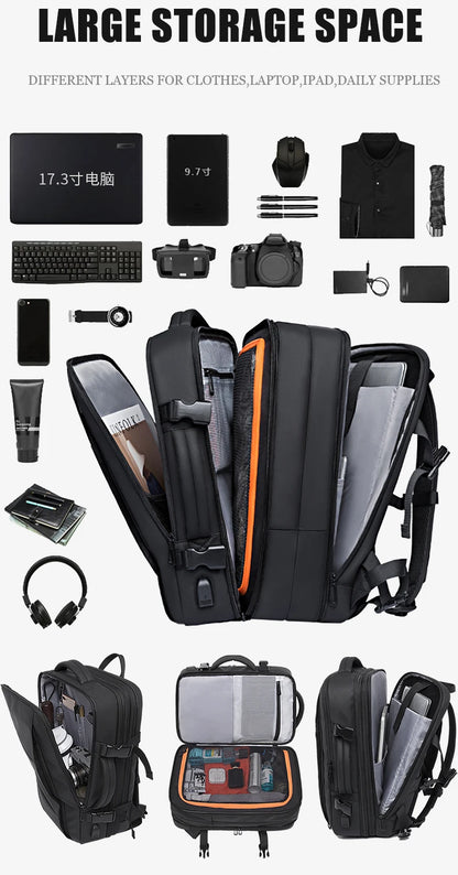 BANGE Expandable Travel Backpack – The Ultimate Companion for Business, School, and Adventure