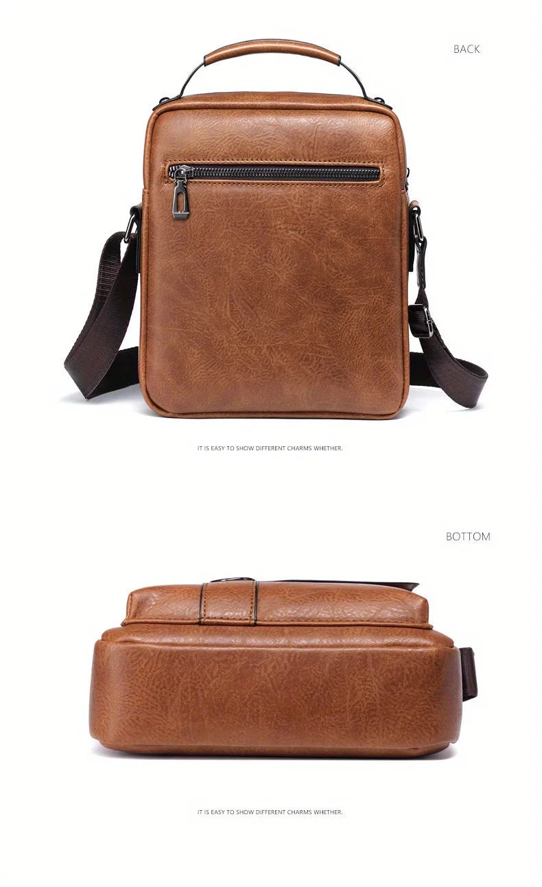 Men’s PU Leather Shoulder Bag for 9.7” iPad - Compact, Stylish, and Versatile Crossbody Bag