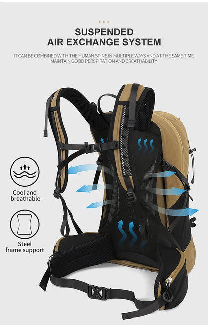35L Mountaineering Backpack - Waterproof Outdoor Sports Bag for Men and Women, Ideal for Camping, Hiking, and Rain Protection