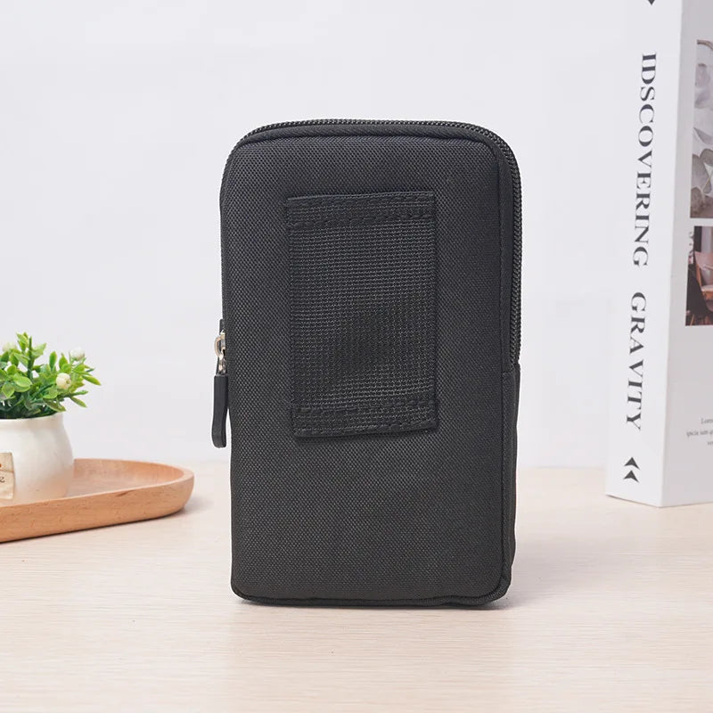 Man Belt Pouch Mobile Phone Bag - Tactical Molle Waist Bag with Card Holder
