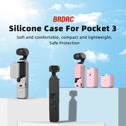 BRDRC Silicone Case for DJI Osmo Pocket 3 - Protective Cover with Anti-Scratch and Anti-Bump Design