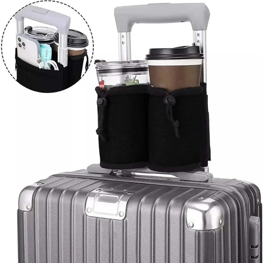 Durable Luggage Cup Holder Attachment – Hands-Free Drink Holder for Suitcases
