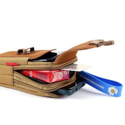 Man Belt Pouch Mobile Phone Bag - Tactical Molle Waist Bag with Card Holder