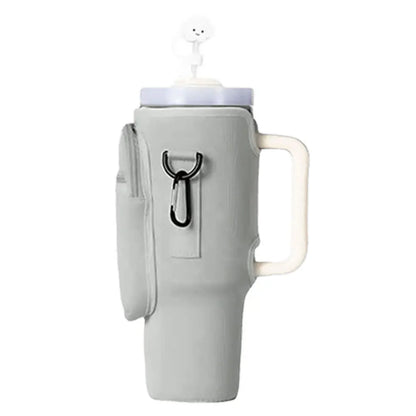 Adjustable Water Bottle Holder Bag with Shoulder Strap and Multi-Pockets – Compatible with Stanley 40oz Cup