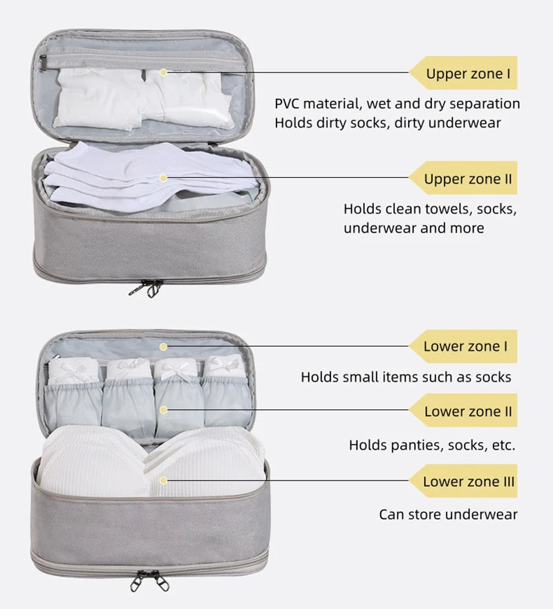 Portable Underwear Storage Bag – Waterproof Travel Organizer for Bras, Socks, and Clothing