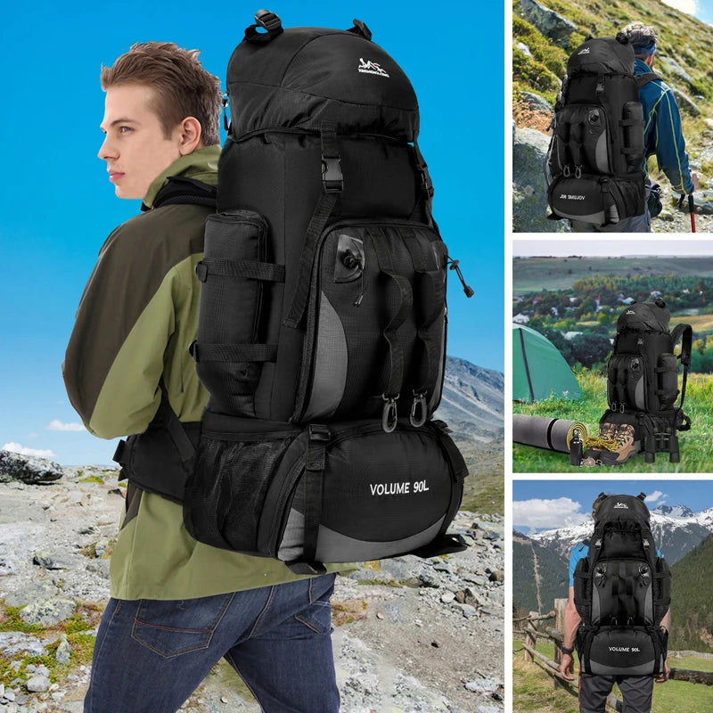 90L Large-Capacity Waterproof Hiking and Camping Backpack