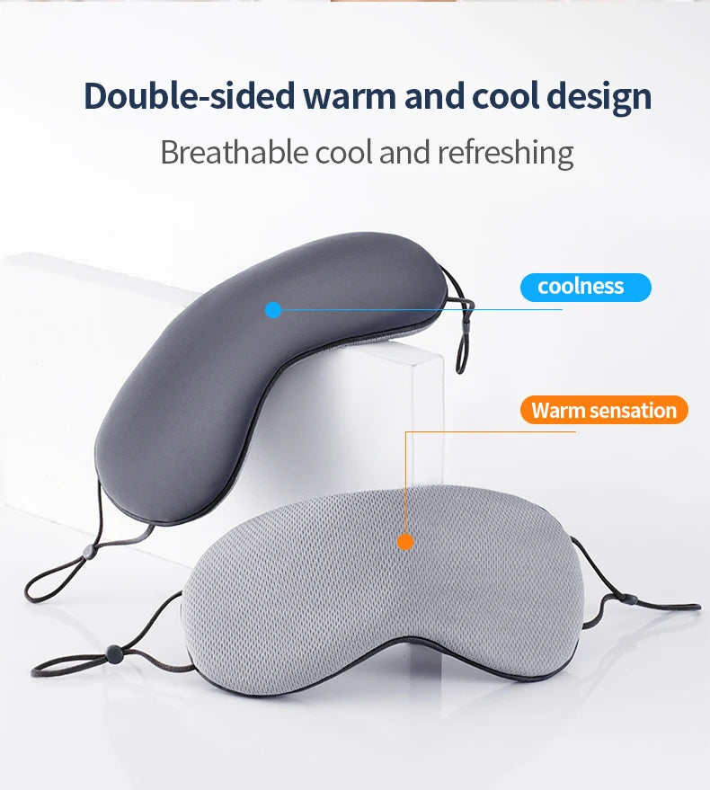 Korean-Style Ice Silk Dual-Use Sleeping Eye Mask – Warm & Cool, Adjustable, Breathable, Light-Blocking