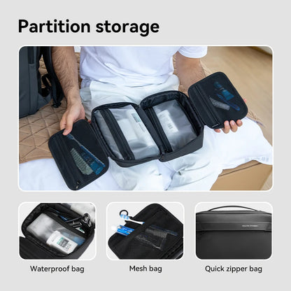 Men's Waterproof Travel Toiletry Bag – Dry/Wet Separation Business Trip Organizer