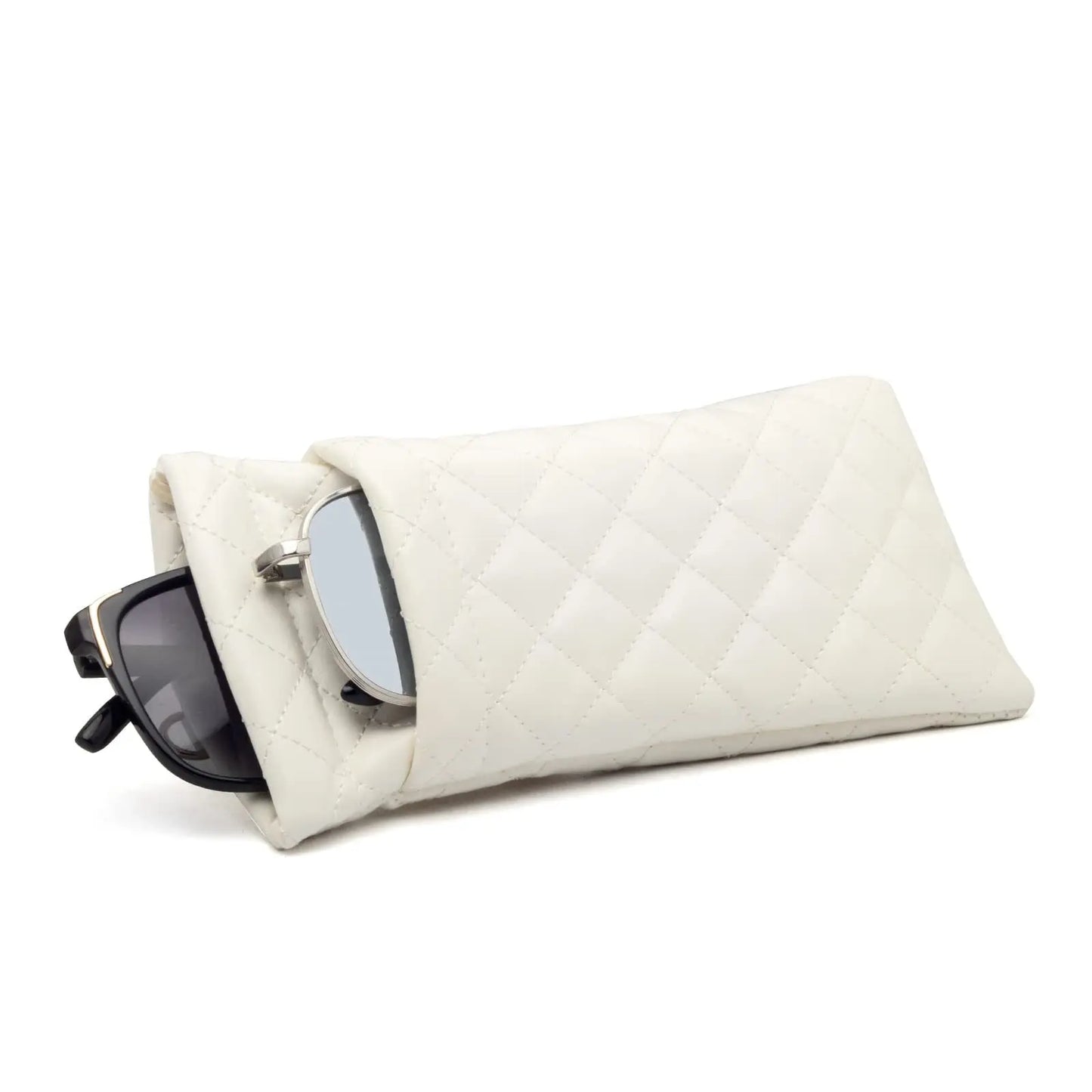 Double-Layer PU Leather Sunglasses Storage Bag – Waterproof High-End Portable Glasses Case