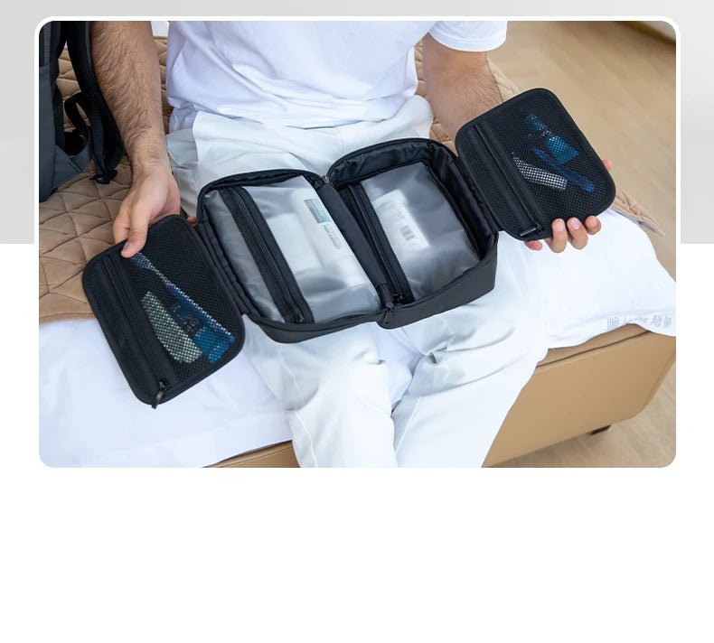 Men's Waterproof Travel Toiletry Bag – Dry/Wet Separation Business Trip Organizer