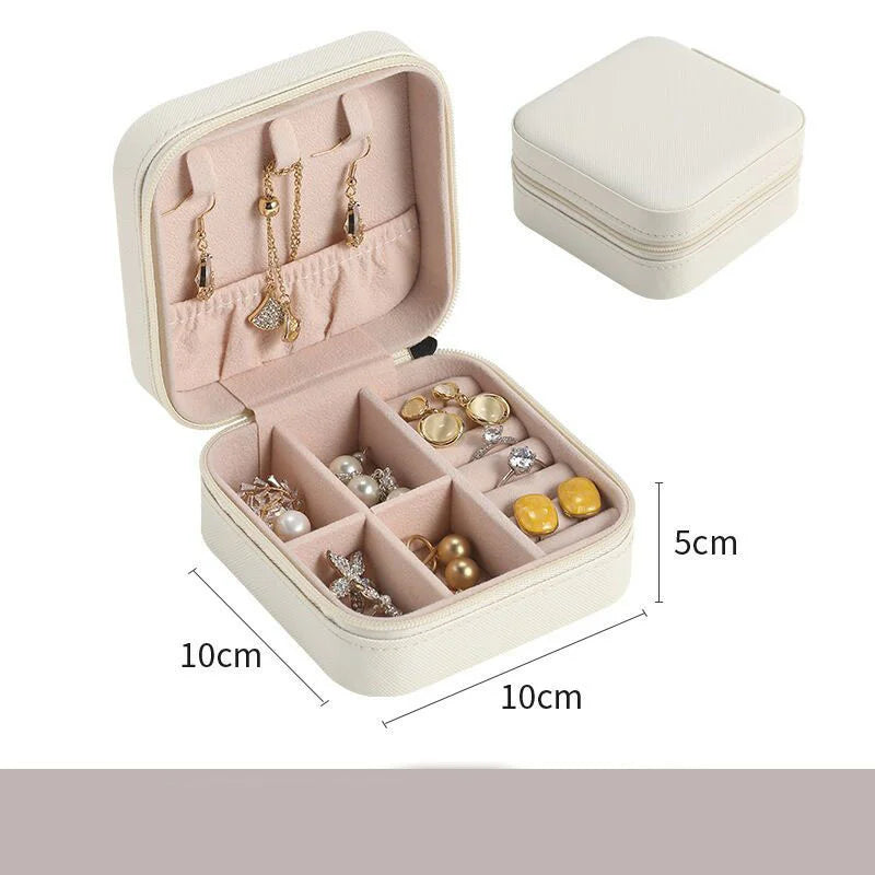Portable Mini Jewelry Storage Box – Compact Leather Organizer for Travel and Everyday Use