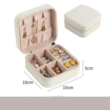 Portable Mini Jewelry Storage Box – Compact Leather Organizer for Travel and Everyday Use