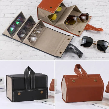 Portable Foldable Multi-Slot Glasses Organizer – Stylish and Practical Eyewear Storage for Travel