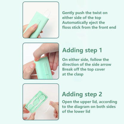 Portable Automatic Dental Floss Storage Box - Flosser Picks for Travel and Home
