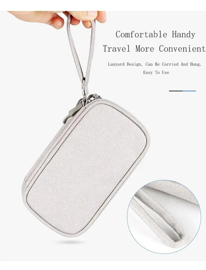 Portable Travel Organizer Bag – Waterproof Cable Storage Pouch with Double Layers