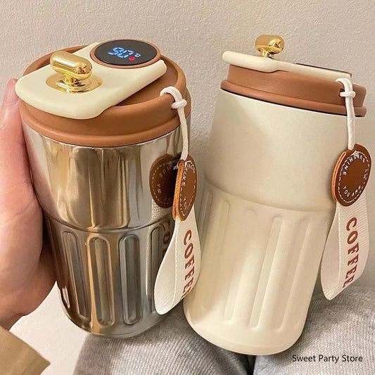450ML Smart Travel Coffee Mug – LED Temperature Display Stainless Steel Insulated Vacuum Flask