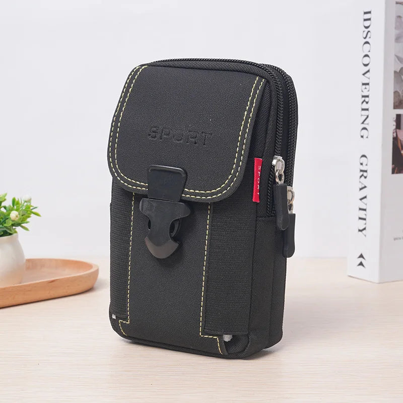 Man Belt Pouch Mobile Phone Bag - Tactical Molle Waist Bag with Card Holder