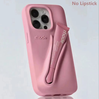 New Autumn Limited Edition Rhode Lip Holder Silicone Phone Case – Stylish and Functional Cover for iPhone 11, 12, 13, 14, 15, 16 Pro Max Plus