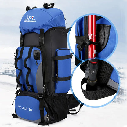 90L Large-Capacity Waterproof Hiking and Camping Backpack