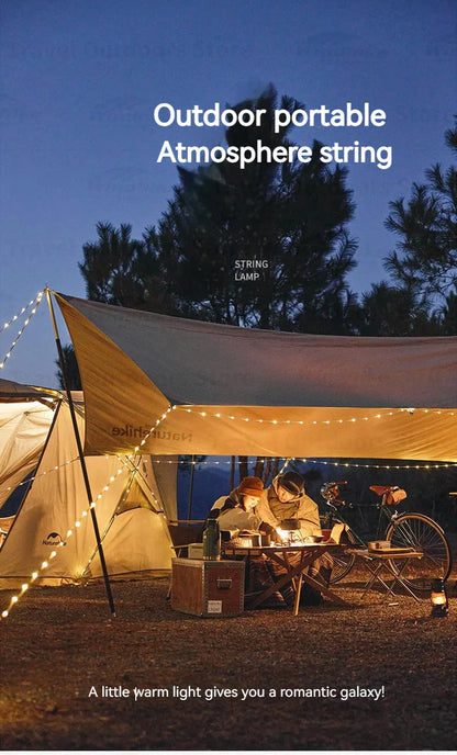 Naturehike 10m Outdoor Camping String Light - IP44 Waterproof, 8 Modes, Lightweight Atmosphere Lantern for Party & Tent Lighting