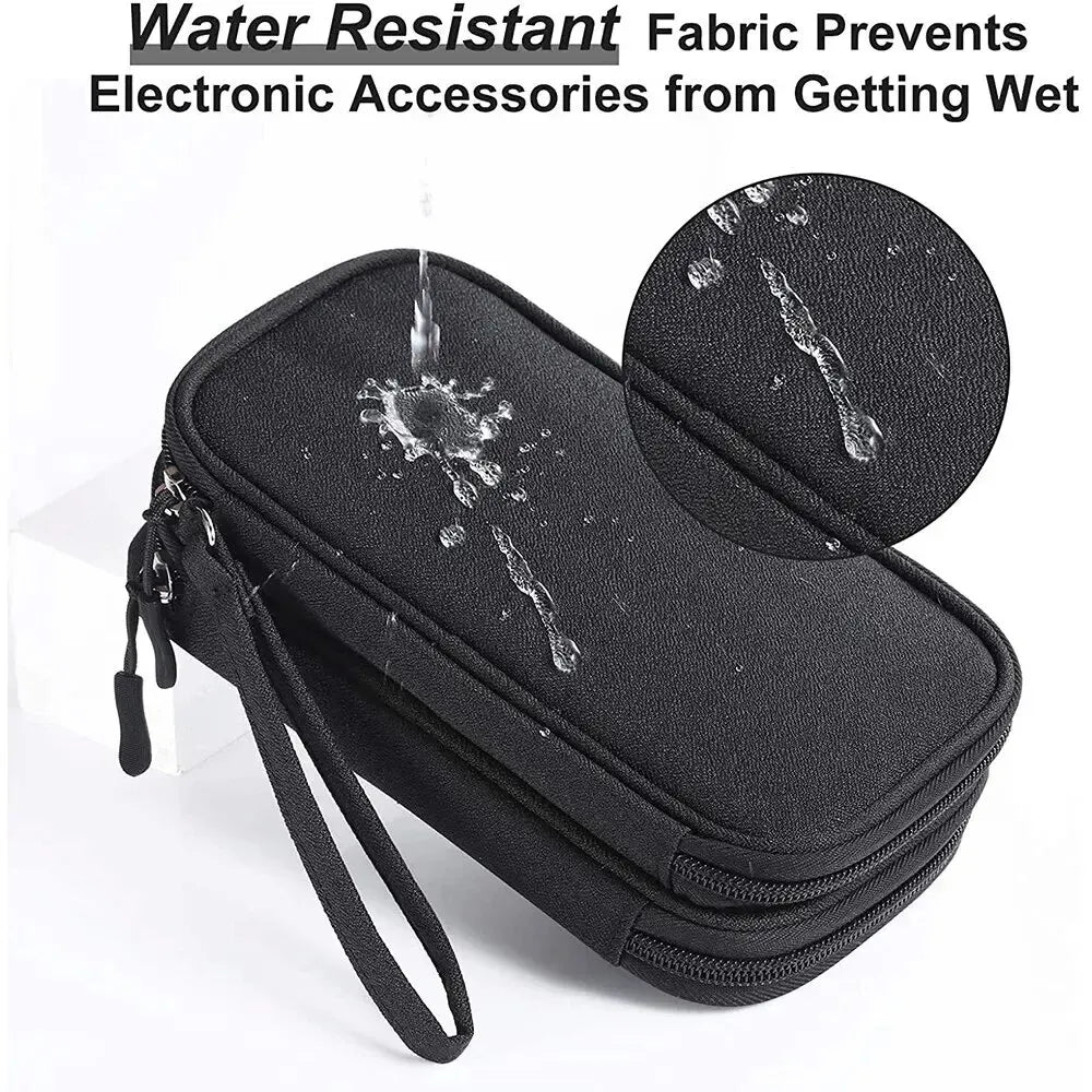 Portable Travel Organizer Bag – Waterproof Cable Storage Pouch with Double Layers