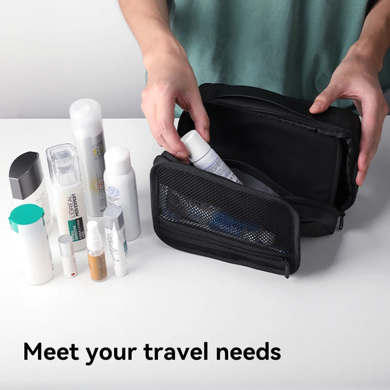 Men's Waterproof Travel Toiletry Bag – Dry/Wet Separation Business Trip Organizer