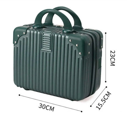 14-Inch Mini Travel Suitcase Cosmetic Box – Makeup Organizer with Password Lock