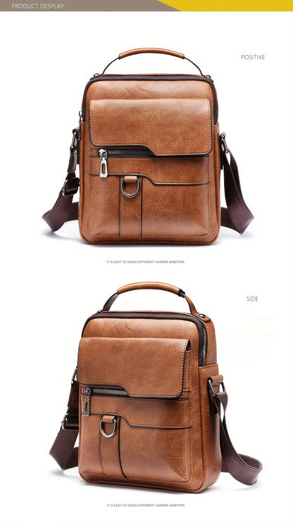 Men’s PU Leather Shoulder Bag for 9.7” iPad - Compact, Stylish, and Versatile Crossbody Bag