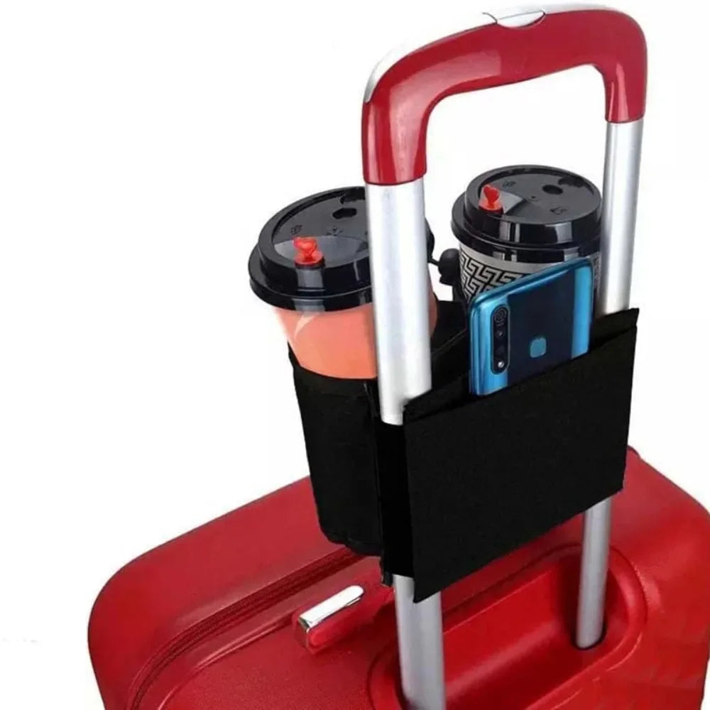 Durable Luggage Cup Holder Attachment – Hands-Free Drink Holder for Suitcases