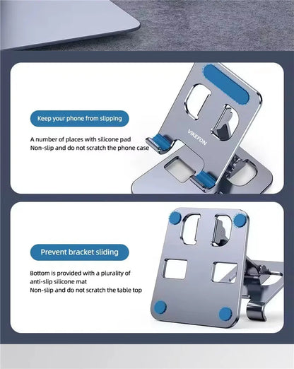Universal Aluminum Alloy Portable Tablet and Phone Holder – Foldable and Adjustable Desk Stand
