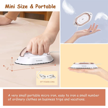 YUNCHI Portable Mini Electric Iron Dual-voltage Non-steam Travel Dry Iron 100-240V