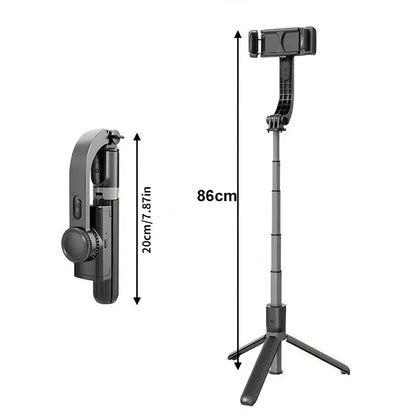 Handheld 1-Axis Gimbal Stabilizer with Selfie Stick & Tripod Stand - Wireless Bluetooth Remote for iPhone and Android