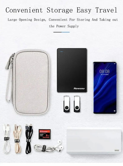 Portable Travel Organizer Bag – Waterproof Cable Storage Pouch with Double Layers