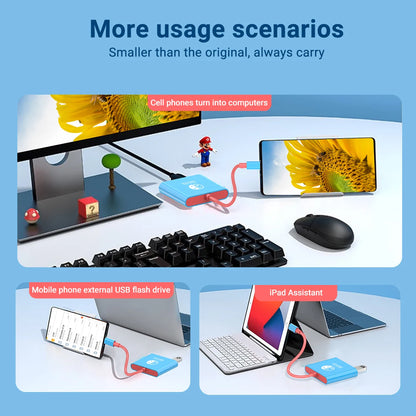 Portable Nintendo Switch Docking Station - 3-in-1 USB-C Hub with HDMI and USB 3.0 for Travel and Gaming